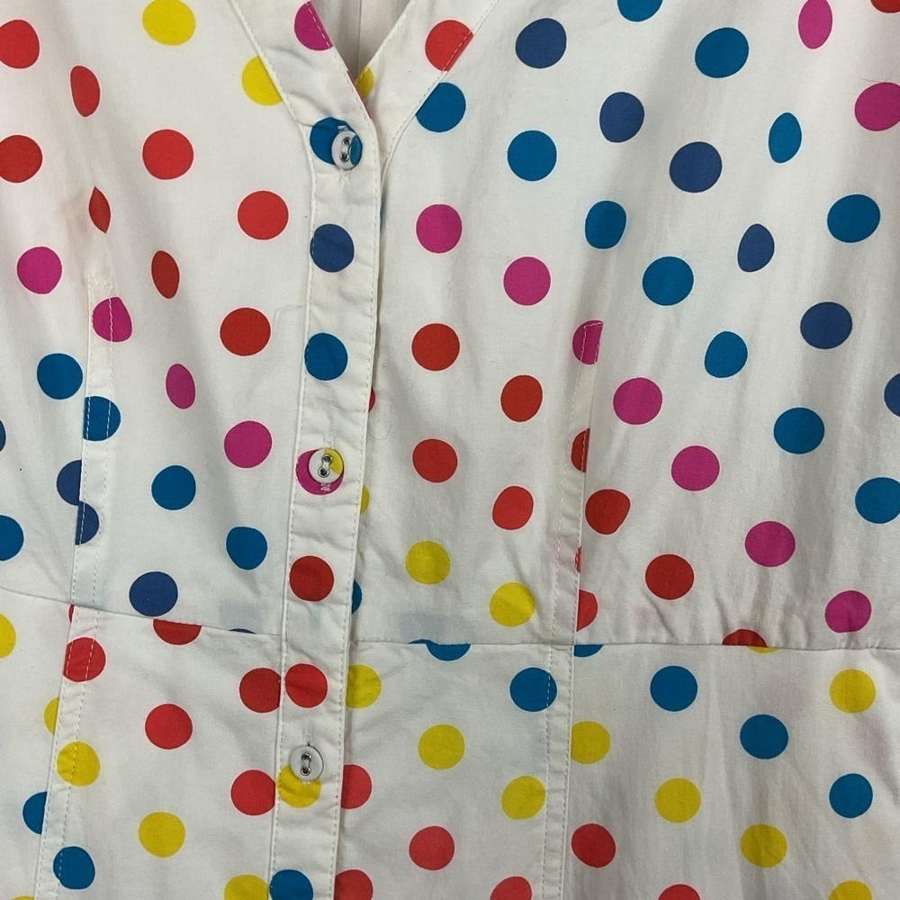 Color Me Courtney Dipping Dot Button-Down Midi Dress Sz 4 - Picture 4 of 10